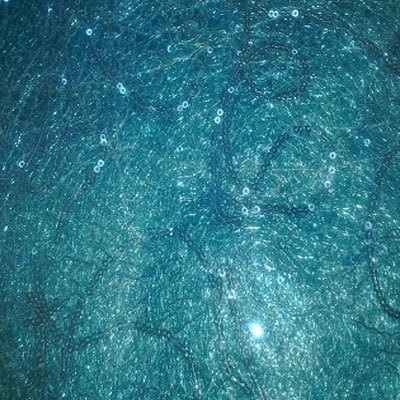 Turquoise Metallic Mesh Overlay