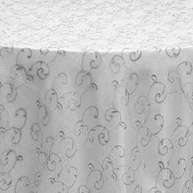 Silver Embroidered Organza Overlay