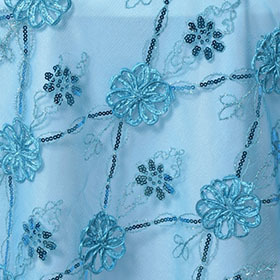 Turquoise Fashion Organza Overlay