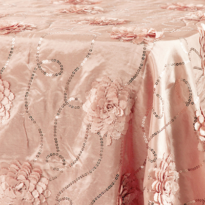 Blush Rosette Sequin Linen