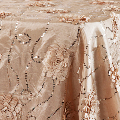 Champagne Rosette Sequin Linen