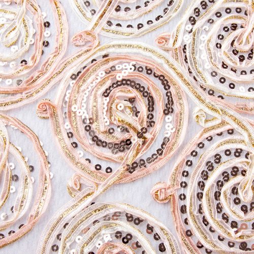 Blush Sequined Ribbons Overlay