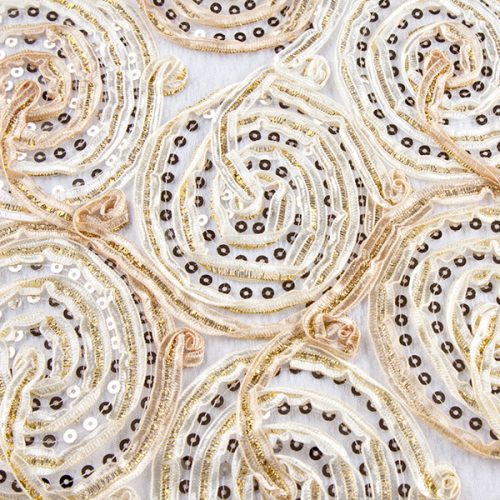 Champagne Sequined Ribbons Overlay