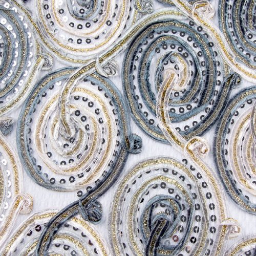 Silver Sequined Ribbons Overlay