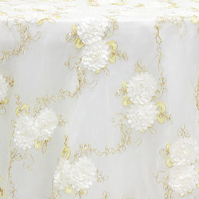Ivory & Gold Vintage Veil Overlay
