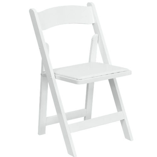 White Padded Folding Chair
