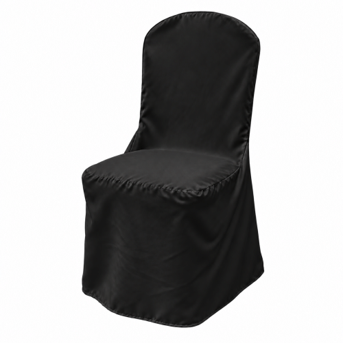 Black polyester banquet chair cover