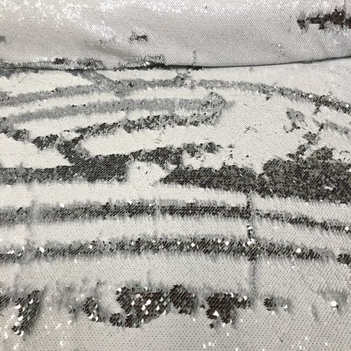 White Flip Sequins Linen