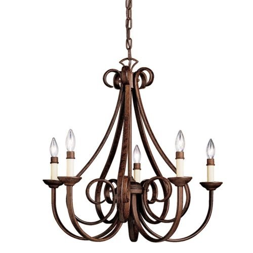 Bronze Five-Light Chandelier