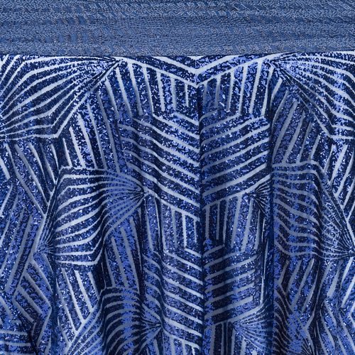Navy Geo Glitz Linen