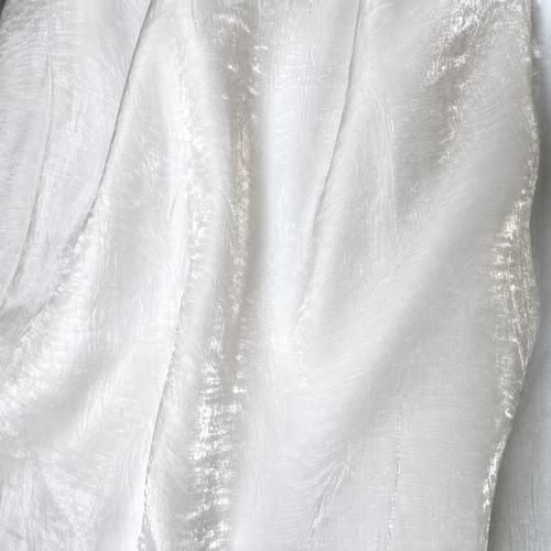 White Iridescent Satin Linen