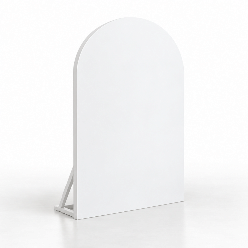 White solid arch backdrop — illustrative preview